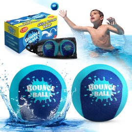 Bambilo Water Skipping Ball | 2-Pack Bounce Balls | Water Bouncing Balls Beach Balls & Grip Ball | Pool Toys for Kids Age 5-8-12 | Great Summer Water Toy for Beach Swimming Pool River Lake