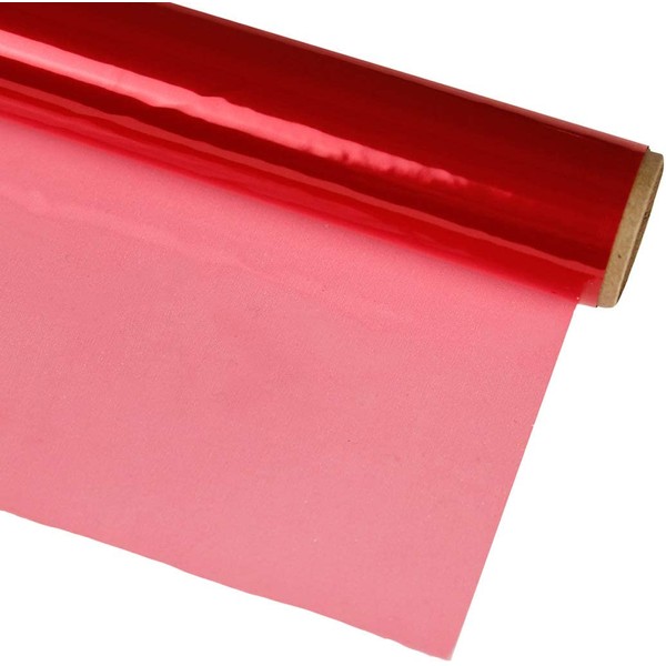 Hygloss Products, Inc Roll Cellophane Wrap for Crafts, Gifts, and Baskets 40 Inch x 100 Feet, 40-inches x 100-feet, Red