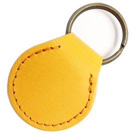 Made in Japan, leather key chain, stylish, genuine leather, key ring, cow hide coin case, men's, women's, coin case, carefully made by first-class leather craftsmen, yelow