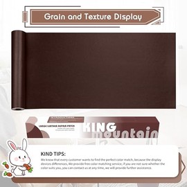 KING MOUNTAIN Leather Repair Patch,16 x 60 Inches self Adhesive Leather Repair Tape for Damaged Leather Furniture, Sofa Seating,Car Seats, Leather GoodsÔºàCoffee BrownÔºâ