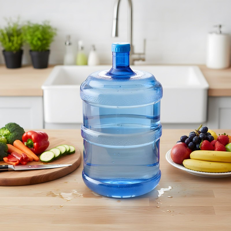 Bokon 2 Pieces 5 Gallon Water Jugs Round Plastic Water