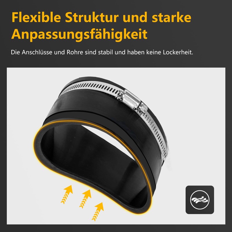 Flexible Rubber Sleeve 100 mm Rubber Coupling with 2 Stainless