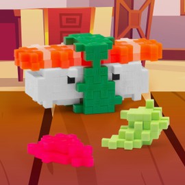 Plus Plus – Sushi – 70 Piece, Construction Building Stem / Steam Toy, Interlocking Mini Puzzle Blocks for Kids - Mini Maker Tube