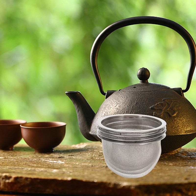 Kichvoe Teapot Strainers, 4pcs 8.2cm Stainless Steel Mesh Tea Leaves