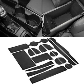 SENSHINE Cup Holder Insert for Toyota Camry Accessories 2025 2026 Center Console Glove Box Liners Door Pocket Slot Mats for Camry 2025 SE LE XLE XSE Non-Slip Customized Interior Pad 18 Pcs Set (Black)
