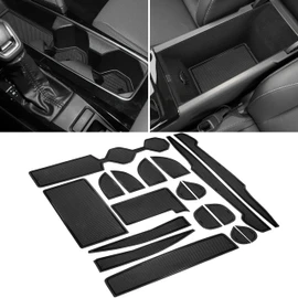 SENSHINE Cup Holder Insert for Toyota Camry Accessories 2025 2026 Center Console Glove Box Liners Door Pocket Slot Mats for Camry 2025 SE LE XLE XSE Non-Slip Customized Interior Pad 18 Pcs Set (Black)