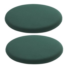 Yaspetala Round Memory Foam Chair Pad for Dining Room, Kitchen, and Office Use, Anti-Slip Round Stool Pad, Comfortable Seat Cushion with Removable Cover, 2 Pack, 15-Inch, Dark Green
