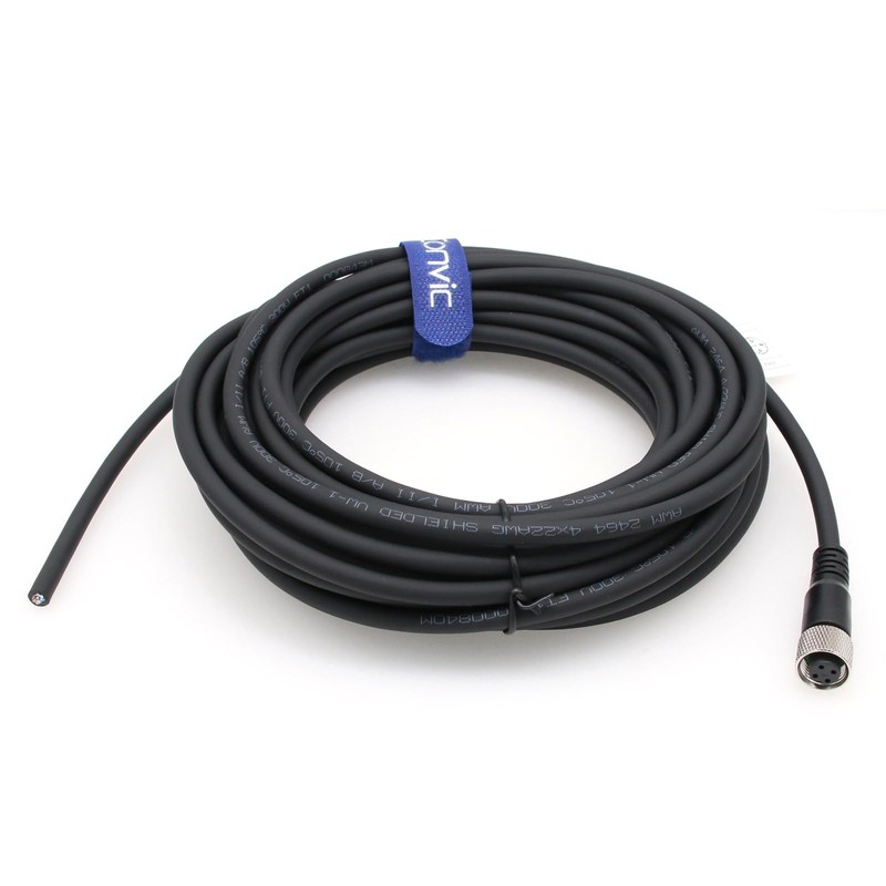 Eonvic Industrial M12 Female 4 Pin Connector Molded PVC Aviation