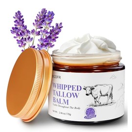 Bálsamo de sarga de carne alimentada con pasto para la piel, crema batida para la cara, hidratante diaria natural para una piel suave y lisa, lavanda