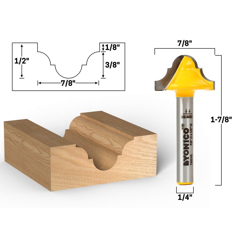 Yonico 13021q Yonico 13021q 3/16" Radius Double Roman Ogee Groove