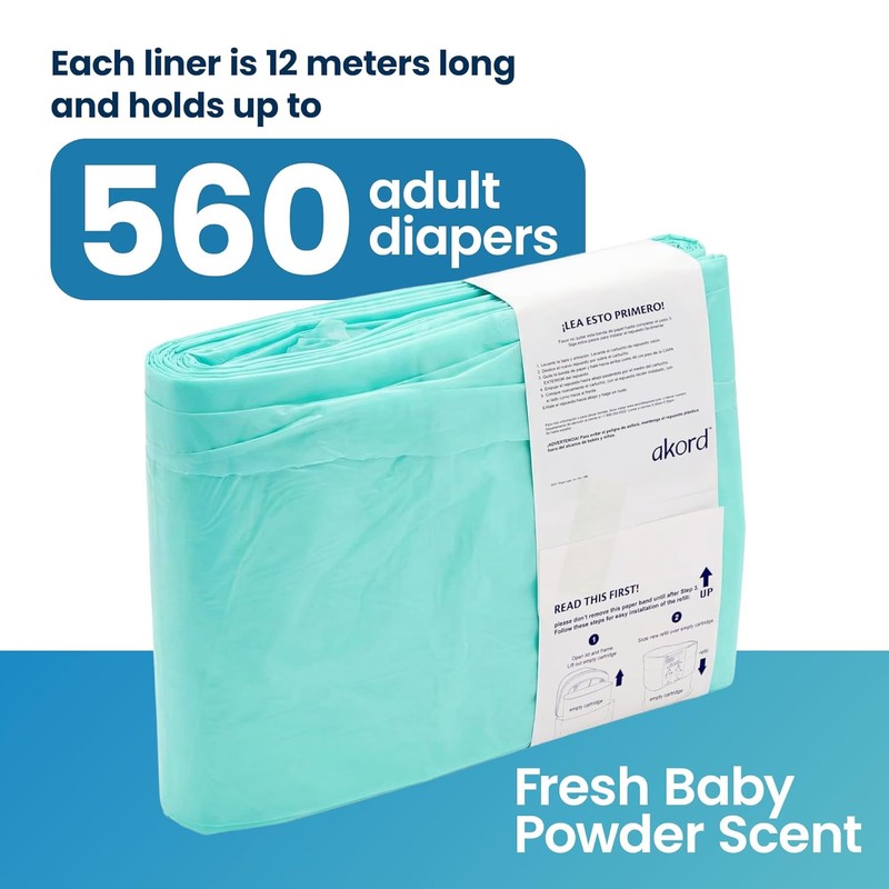 Janibell Akord 330 Adult Diaper Pail Refill Liners, 2 Count