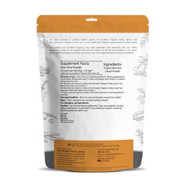 Just Jaivik Organic Aloe Vera Powder - 227g /0.5 LB USDA Organic Certified (Aloe Barbadensis)