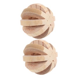 Yardwe Safe Sturdy Wooden Chewing Toys for Small Pets 2 Pack for Hamsters Chinchillas Guinea Pigs with Bell