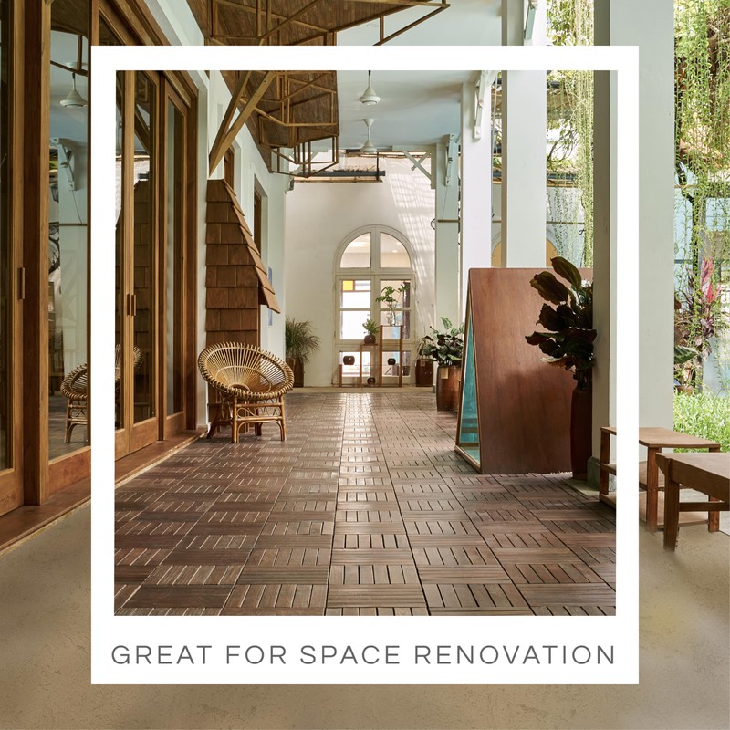 THYOI Premium Deck Tiles, Patio Flooring - Outdoor Waterproof Acacia