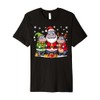 Cute Christmas Hippos in Santa Elf and Reindeer Costumes Premium