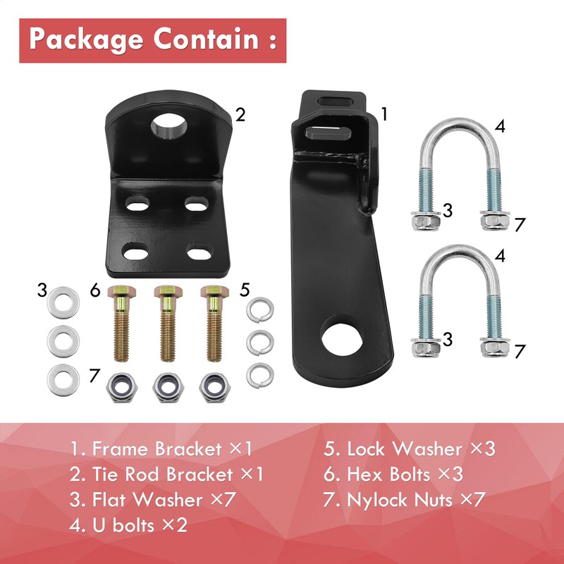 RBK24 Reflex Steering Stabilizer Mounting Bracket Kit Compatible with Roadmaster