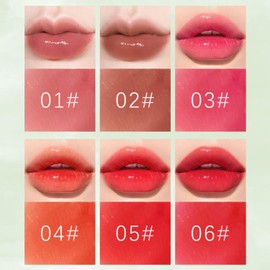 Minfei 6 Colors Lip Tint Stain Set,Korean Velvet Water Lip Tint,Natural Lip and Cheek Tint, Long lasting Non-Stick Cup Waterproof Lip Tint Makeup