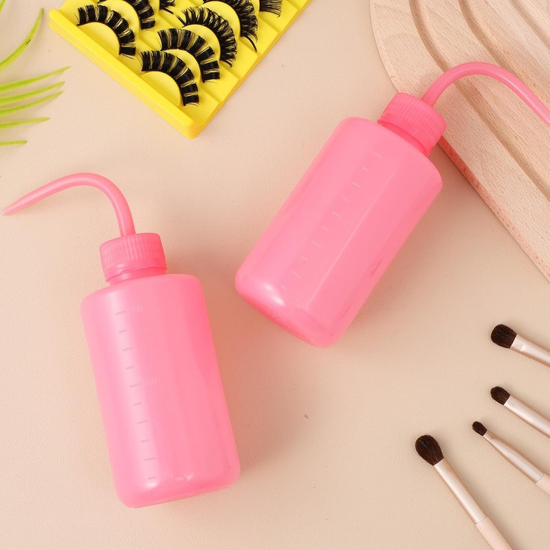 TEHAUX 2piezas Botellas Limpiadoras De Pestañas Plástico Flexible Color Rosa