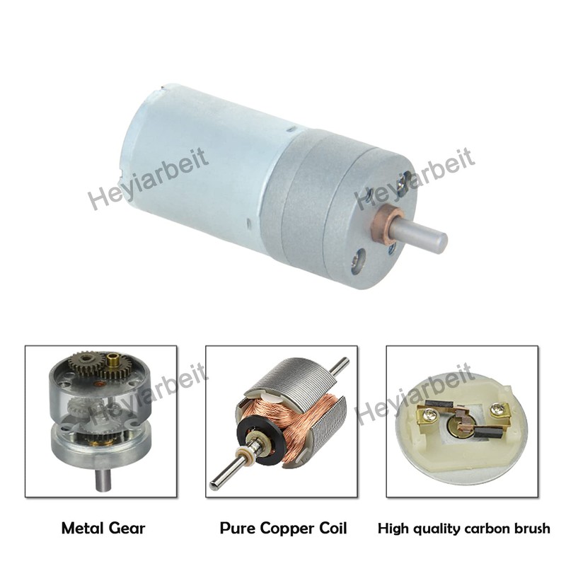 Heyiarbeit DC 12V 620RPM Gear Motor High Torque Electric Micro