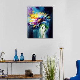 TISHIRON Watercolour Digital Pigments Adult Beginners Plants Daisy Digital Pigments Colour DIY Acrylic Pigment Kit Children Plants Digital Pigment Kit Art 16 x 20 Inches