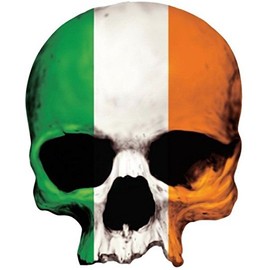 Skull Ireland Flag Bumper Sticker CAR Sticker Laptop Sticker Toolbox Sticker Helmet Sticker