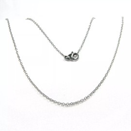 Bedazzlinbeads Petite Surgical 304 Grade Stainless Steel Silver 1.5mm Thin Cable Chain Necklace