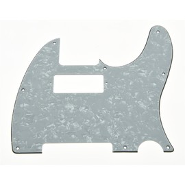 KAISH White Pearl Tele Pickguard with Mini Humbucker Hole for Fender Telecaster