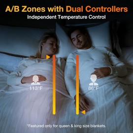 WOOMER [5 Year Warranty Heated Blanket Twin Size Electric Blanket 62"x 84", Soft Flannel Fast Heating Blanket, 10 Heating Levels & 0.5-12H Auto Off, Over-Heat Protection, ETL Certification