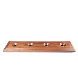 Sempli Cupa-Lift Flight Tray - Solid Walnut Wood Drink Carrier, Elegant Wooden Serving Tray & Flight Board for Drinks, Designed to Fit 4 Cupa Glasses, Rectangle - 20" X 5”
