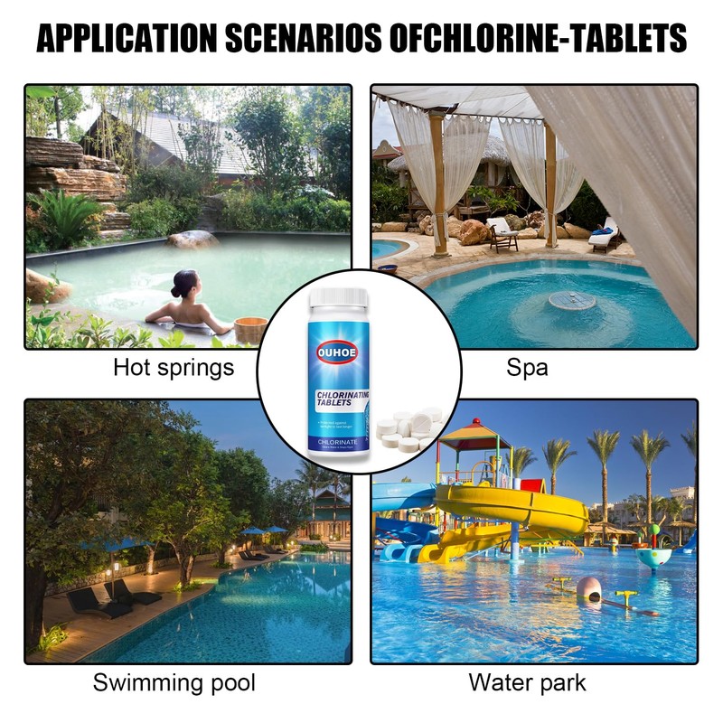 100PCS Chlorine Tablets for Swimming Pool and Spas Multifunctional Clearwater