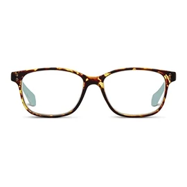 Peepers by PeeperSpecs Women's Nature Walk Soft Square Reading Glasses, Tortoise/Aqua, 49 + 2.5