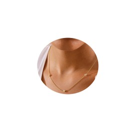 Pencros Gold Dainty Choker Necklace for Women,14K Gold Plated Station Necklace Womens CZ Chain Trendy Layering Necklaces Minimalist Simple Jewelry Gift (3CZ)