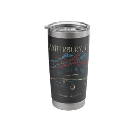 Waterbury CT USA Classic Car Industrial Muscle Design Stainless Steel Insulated Tumbler