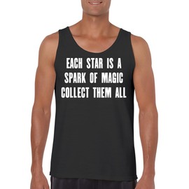 Each Star is a Spark of Magic. Collect Them All. - Funny Men's Sleeveless Tank Top – Comfortable Graphic Tee for Adults CP05 Black