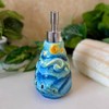 FORLONG Ceramic Soap Dispenser, 3D Hand-Painted Starry Sky Lotion Dispenser,
