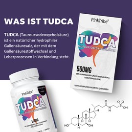 P!nkTribe TUDCA 500mg, Tauroursodeoxychols?ure mit Humin und Fulvos?uren, Rbenwurzel und mehr, Tudca Gallensalzerg?nzung, 240 Kapseln