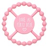 Large Silicone Teether, 4.5 inch Baby Teething Toy, Pink Love