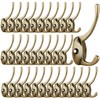 IBosins 32 Pack Antique Brass Coat Hooks Wall Mounted with