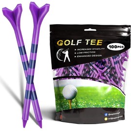 Plastic Golf Tees, Pack of 50/100(3-1/4'' & 2-3/4'') 4 Prongs Golf Tees, More Durable and Stable, Reduces Friction & Side Spin Plastic Tees - Color: 3-1/4''(25pcs)+2-3/4''(25pcs)