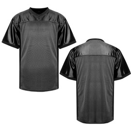 MESOSPERO Blank Football Jerseys for Men,Polyester Plain Football Shirt Pullover Sports Clothing S-3XL Black White Grey (#Blank Black, Medium)
