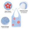 Ausing Crochet Tote Bag Mesh Beach Bag Fairycore Hobo Bag