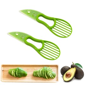 HLCM Avocado Slicer - Avocado Cutter Tool for Avocado Shredders and Pitter, 3-in-1 Avocado Slicer, Avocado Slicer Kitchen Gadget, Perfect for Mashing Avocados, Enucleation and Making Guacamole (2Pcs)