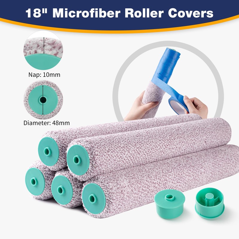 Mister Rui 18 Inch Paint Roller Kit with 4FT Extension
