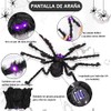 Decoración Halloween Araña Gigante 125 cm con Luz, Exterior e