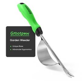 Grootpow HW1 Hand Weeder Tool, Weed Puller Tool with Ergonomic Handle for Garden - Durable Unique Lever Design Dandelion Weeder Tool with V-Shaped Forks for Easy Weed Removal - in Gift Box