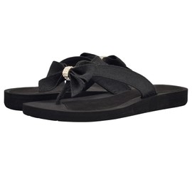 GUESS Women's Tuta Flip-Flop, Black, 10