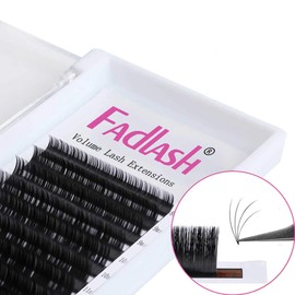 FADLASH Easy Fan Volume Lashes Multi Length Hybrid Volume Eyelash Extensions Black Self Fanning Lash Extensions Supplies (0.07-D, Camellia 10 11 12mm)