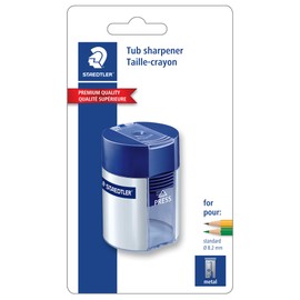 Staedtler Metal Single Hole Sharpener with Tub (511001BK)