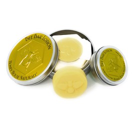 Honey House Naturals Bee Bar Duo – Vanilla - Small .6 Ounce and Large 2 Ounce– All Natural Ultra Moisturizing Lotion Bar Infused with Essential Oils and Butters – Made in USA