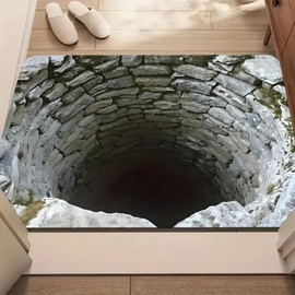 Genérico Optical Illusion Rugs, 3D Hole Rug, Non-Slip Optical Illusion Mat for Living Room/Entrance/Playroom (A,15.75 * 23.62in)